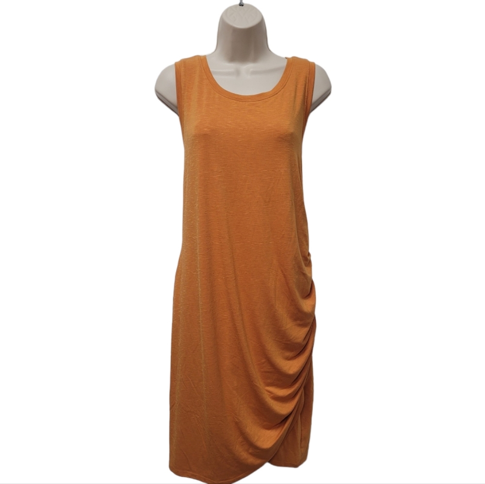 NWT Nine West sleeveless ruched dress Size XXL Color Autumn Gold